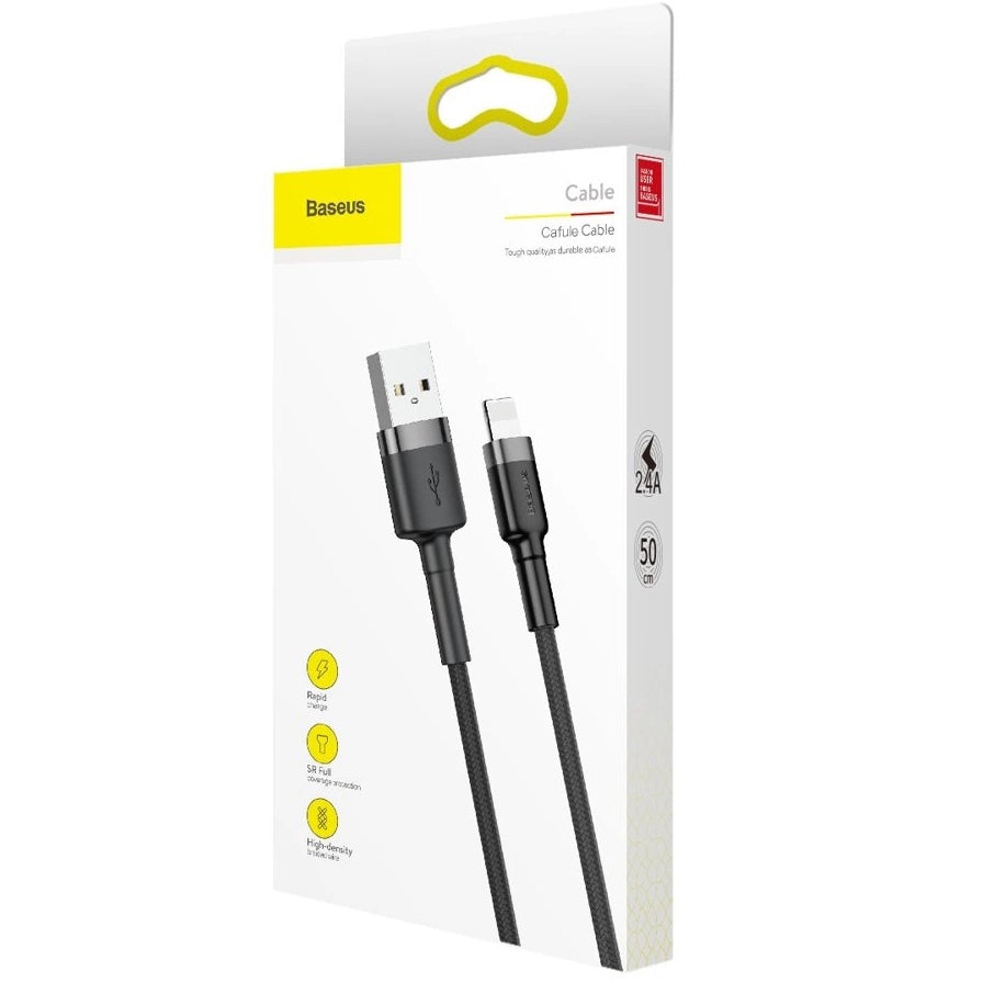 Daten- und Ladekabel USB-A – Lightning Baseus Coffee, 18 W, 0,5 m, Grau CALKLF-AG1