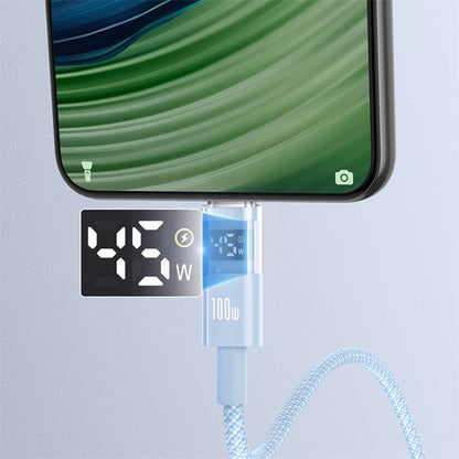 USB-A - USB-C Daten- und Ladekabel Baseus Display 2, 100W, 1m, Blau P10382701311-00