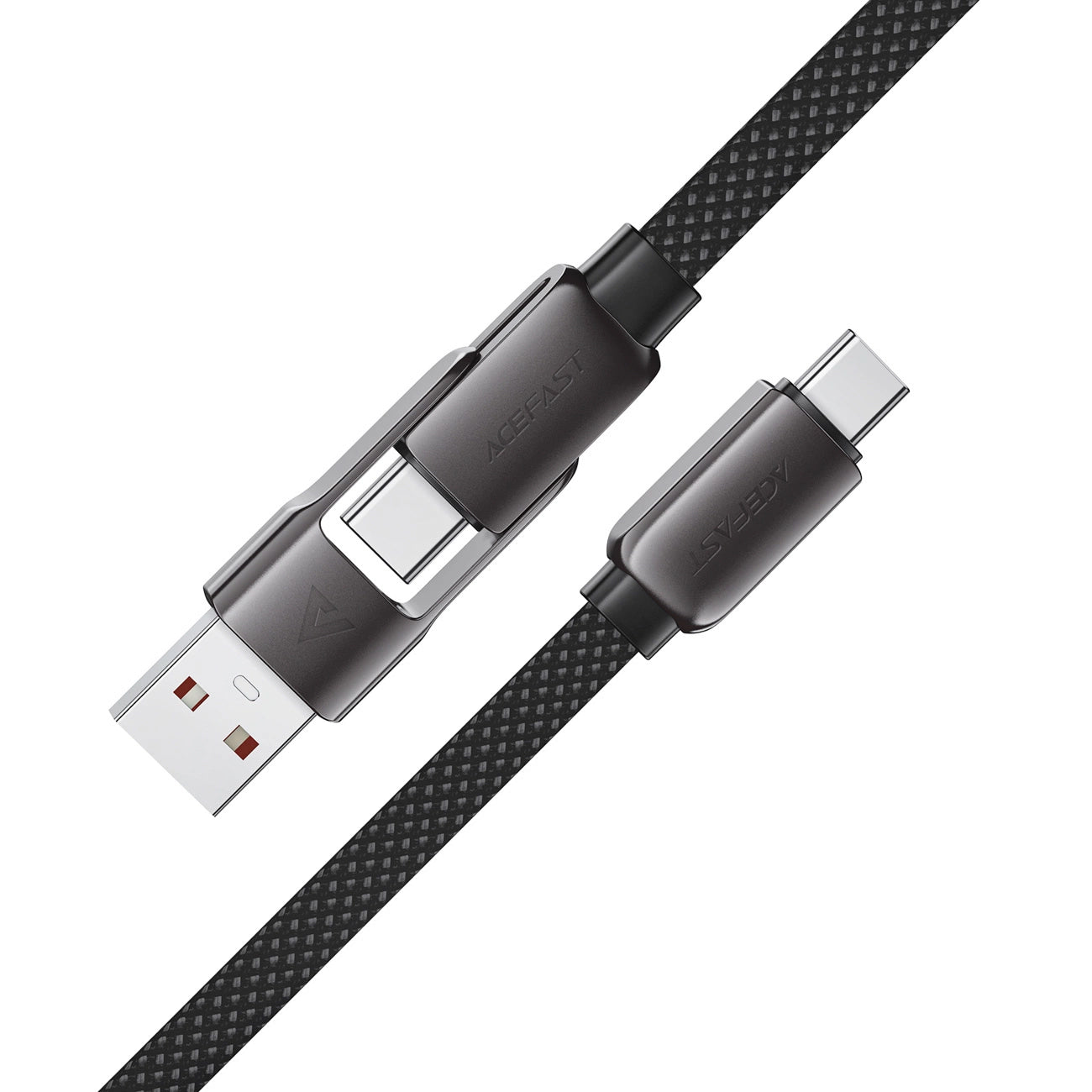 Daten- und Ladekabel USB-C - USB-A / USB-C Acefast C13-05, 60W, 0.2m, Schwarz