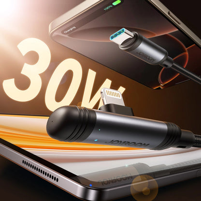 Daten- und Ladekabel USB-C - Lightning Joyroom S-A56 EnjoyX Angled, 30W, 1.2m, Schwarz
