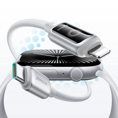 USB-C - Lightning Lade- und Datenkabel Joyroom S-A55 StarFlight Display, 30W, 1,2m, Weiß