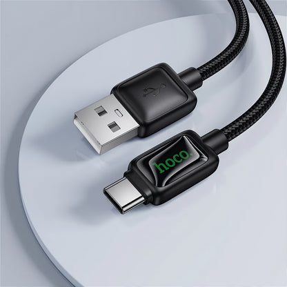 USB-A - USB-C Daten- und Ladekabel HOCO U146, 36W, 1.2m, Schwarz