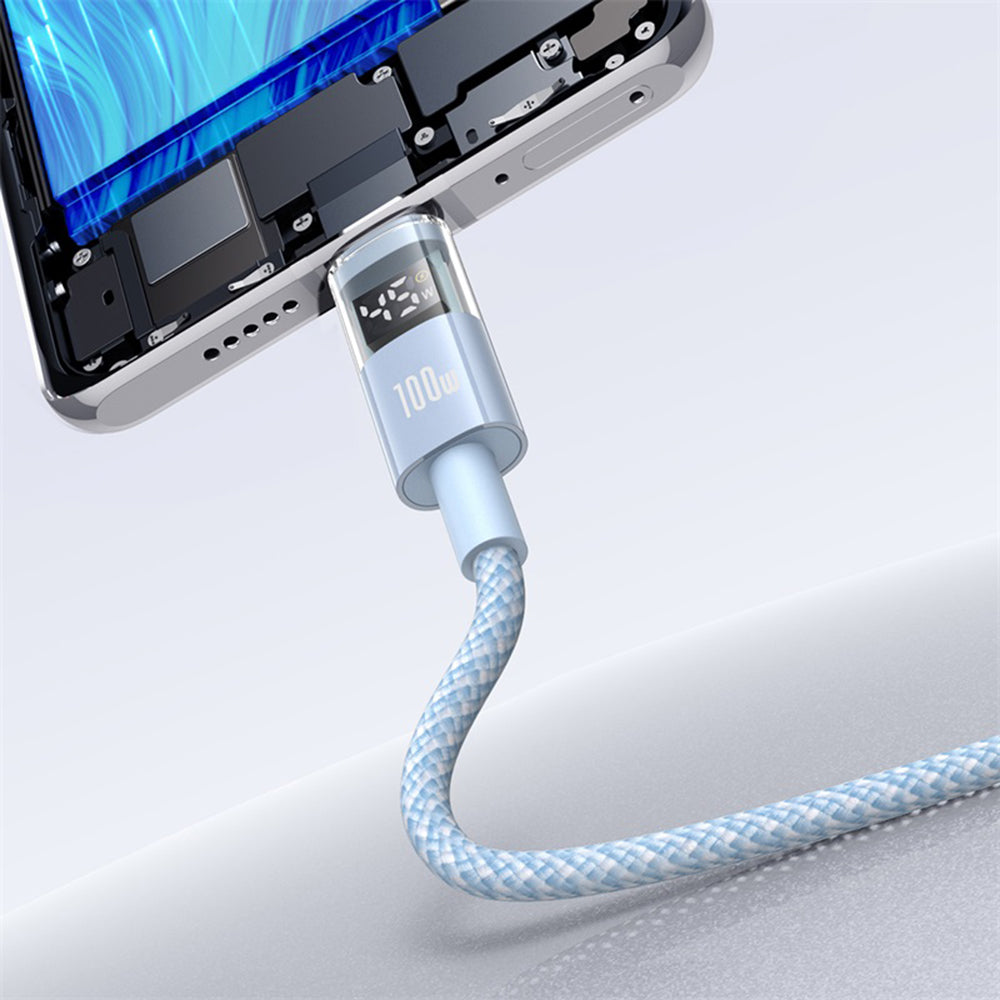 USB-A - USB-C Daten- und Ladekabel Baseus Display 2, 100W, 1m, Blau P10382701311-00