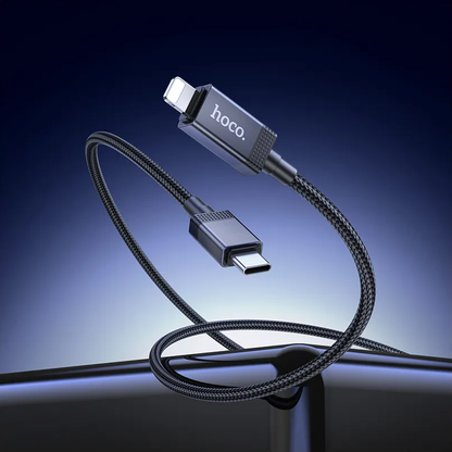 USB-C - Lightning Daten- und Ladekabel HOCO X118 Display, 27W, 1m, Schwarz