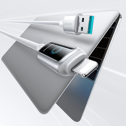 Daten- und Ladekabel USB-A - Lightning Joyroom S-A55 StarFlight Display, 18W, 1.2m, Weiß