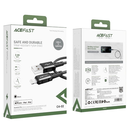 Daten- und Ladekabel USB-A - Lightning Acefast C4-02, 18W, 1,8m, Schwarz