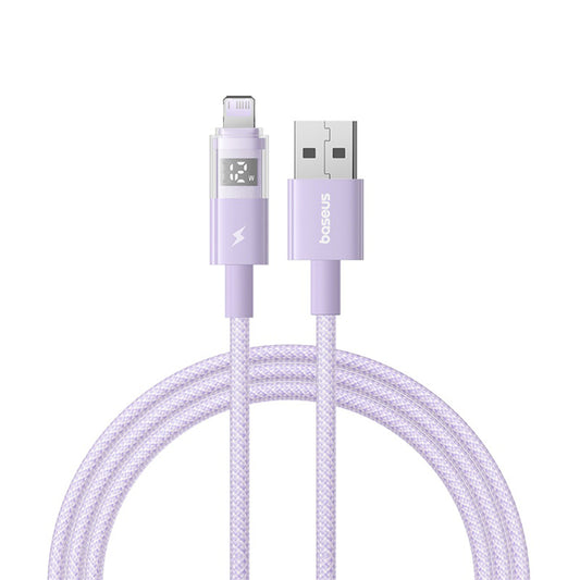 USB-A to Lightning Data and Charging Cable Baseus Display 2, 12W, 1m, Purple P10382700511-00