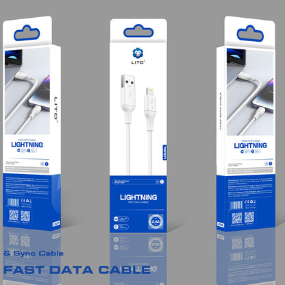 Daten- und Ladekabel USB-A - Lightning Lito LD06L, 18W, 1m, Weiß