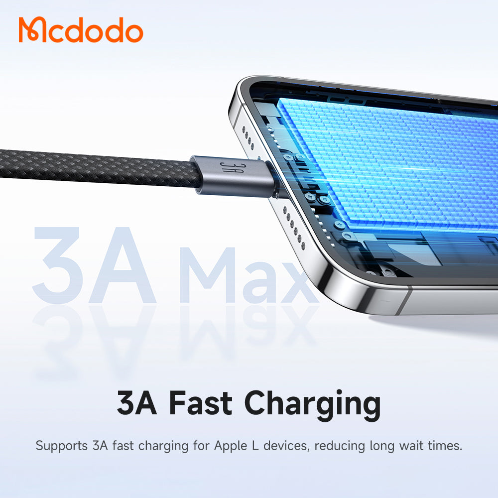 Daten- und Ladekabel USB-A - Lightning McDodo CA-1160, 18W, 1m, Schwarz