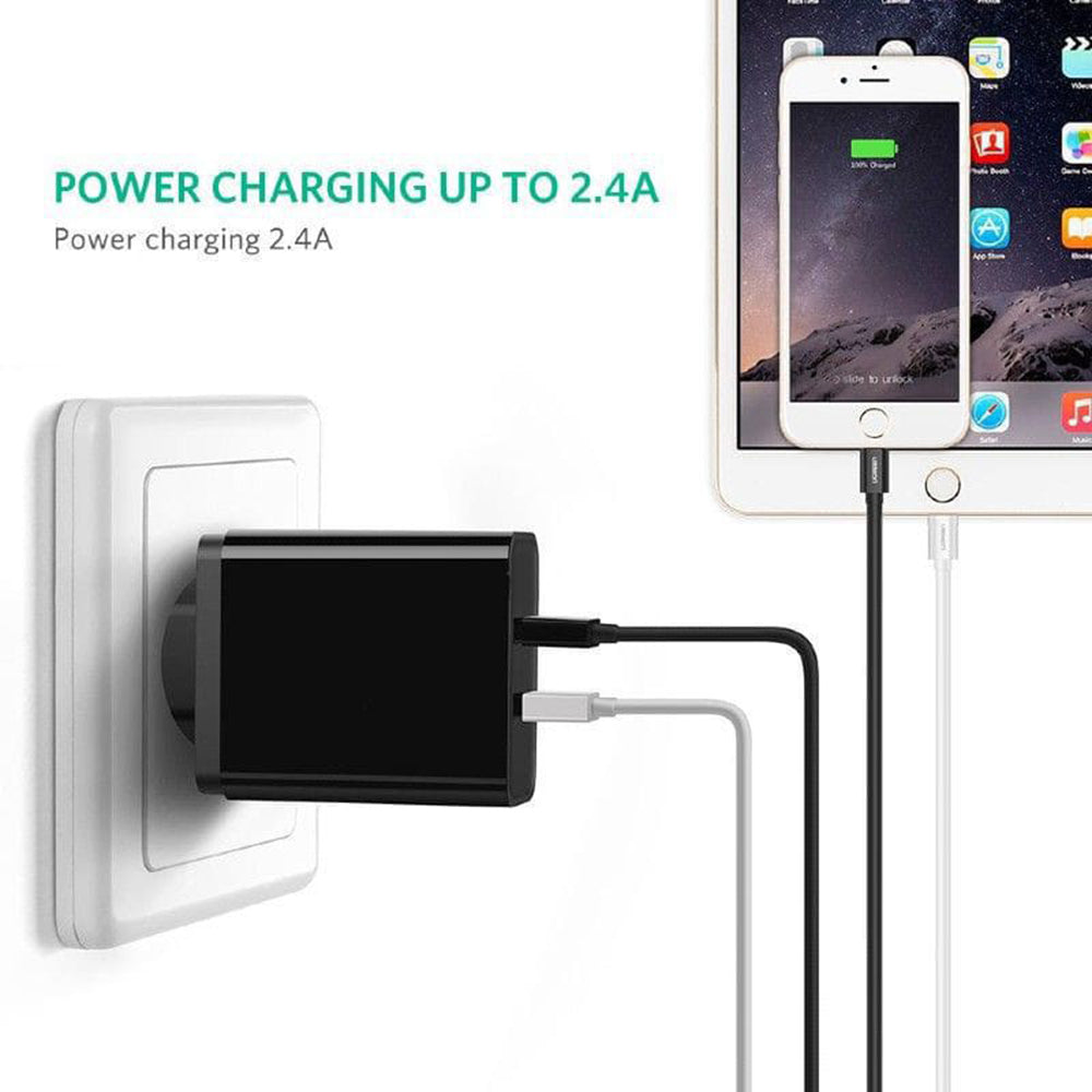 USB-A - Lightning Daten- und Ladekabel UGREEN 80823, 18W, 2m, Schwarz