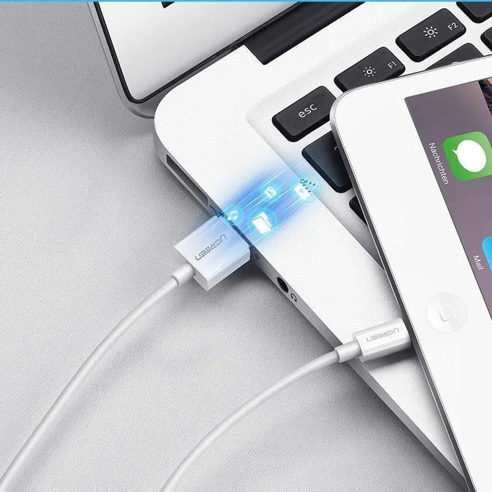 Daten- und Ladekabel USB-A - Lightning UGREEN US155 (20728), 18W, 1m, Weiß
