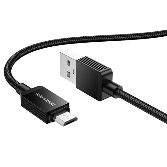 Daten- und Ladekabel USB-A - microUSB Borofone BX120 Placer, 18W, 1m, Schwarz