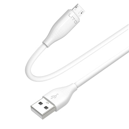 Daten- und Ladekabel USB-A - microUSB Lito LD03V, 18W, 1m, Weiß
