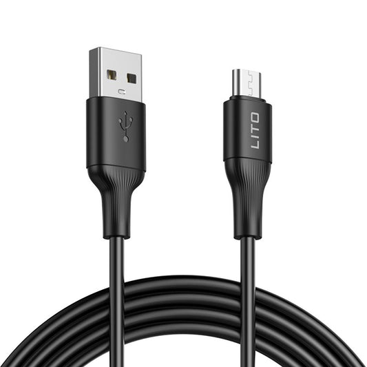 Daten- und Ladekabel USB-A - microUSB Lito LD06V, 18W, 1m, Schwarz