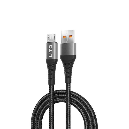 Daten- und Ladekabel USB-A - microUSB Lito LD08V, 18W, 1m, Schwarz