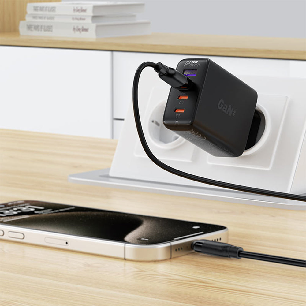 Daten- und Ladekabel USB-A - USB-C Acefast C16-04, 18W, 1.2m, Schwarz