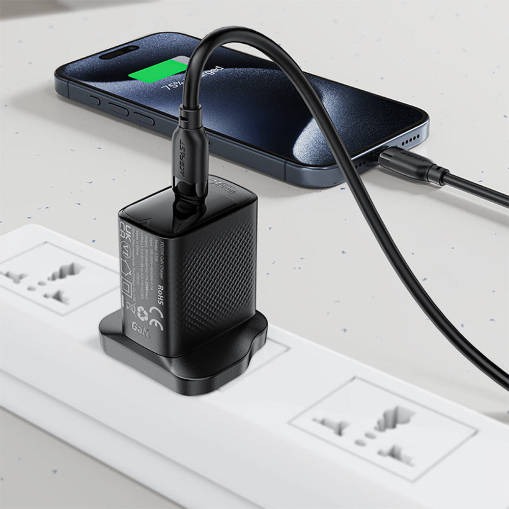 Daten- und Ladekabel USB-A - USB-C Acefast C16-04, 18W, 1.2m, Schwarz