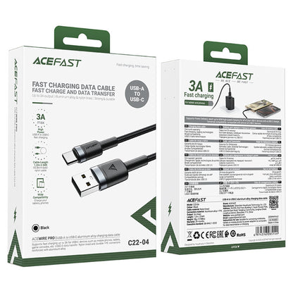 Daten- und Ladekabel USB-A - USB-C Acefast C22-04, 18W, 1,2m, Schwarz