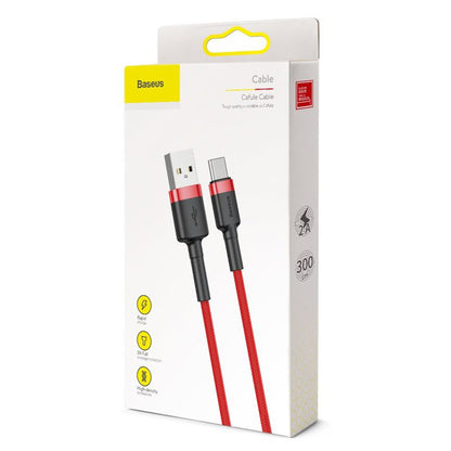 Daten- und Ladekabel USB-A - USB-C Baseus Cafule, 18W, 3m, Rot CATKLF-U09
