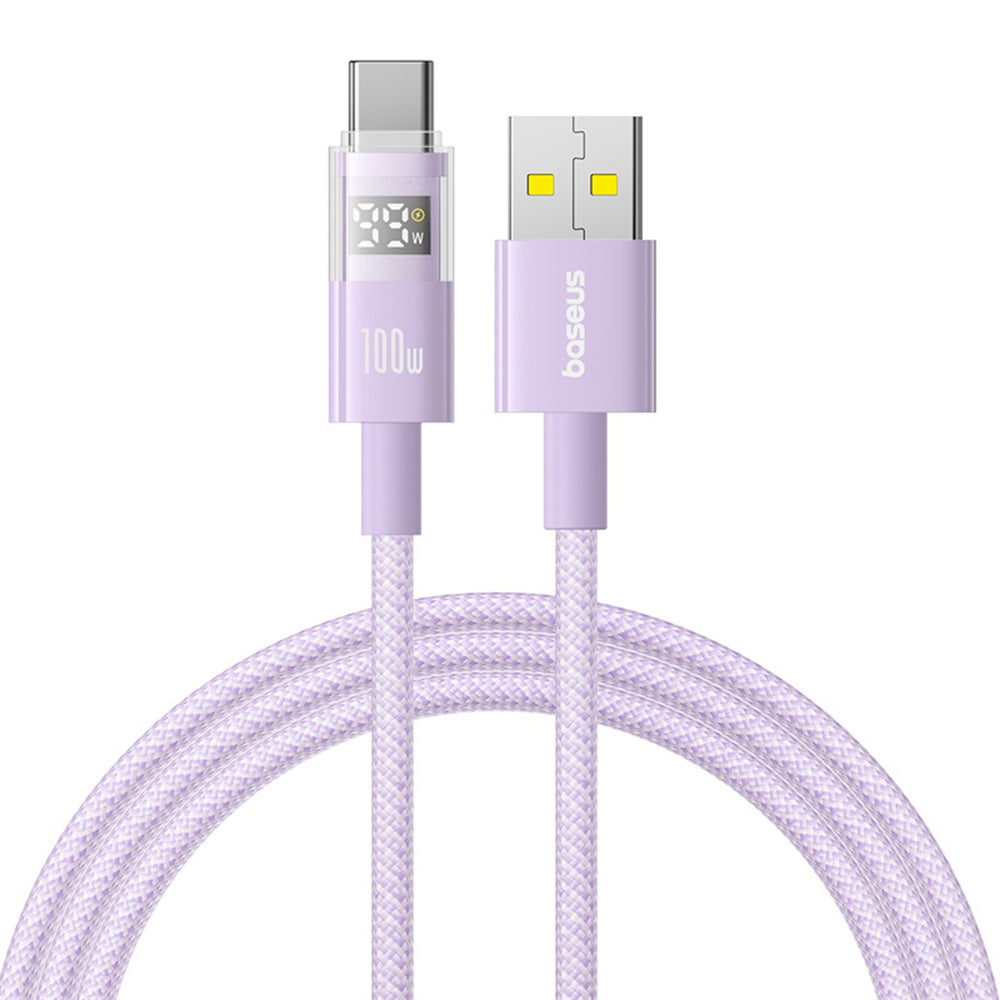 Daten- und Ladekabel USB-A - USB-C Baseus Display 2, 100W, 1m, Lila P10382701511-00