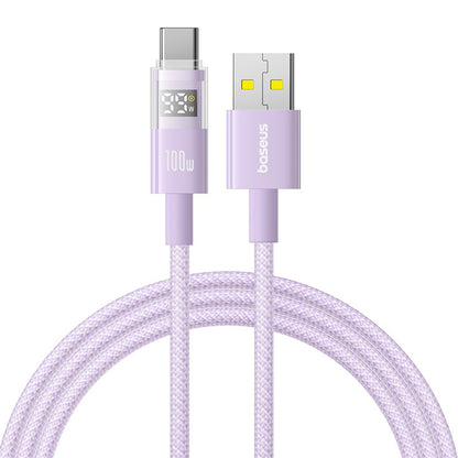 Daten- und Ladekabel USB-A - USB-C Baseus Display 2, 100W, 1m, Lila P10382701511-00