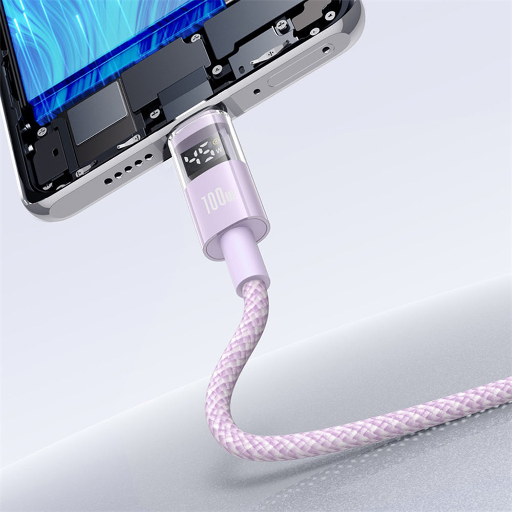 Daten- und Ladekabel USB-A - USB-C Baseus Display 2, 100W, 1m, Lila P10382701511-00