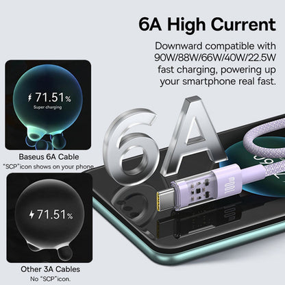 Daten- und Ladekabel USB-A - USB-C Baseus Gem, 100W, 2m, Lila P10373002511-01