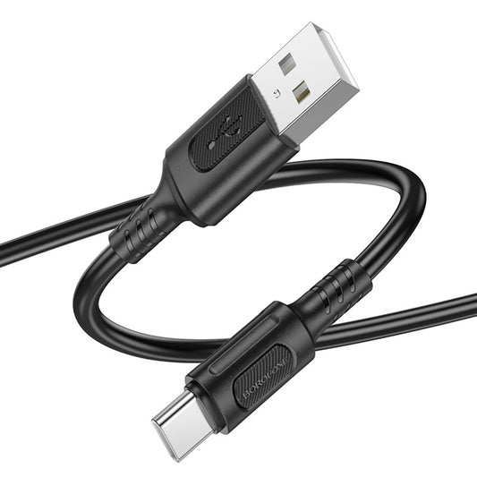 Daten- und Ladekabel USB-A - USB-C Borofone BX111 Feliz, 20W, 1m, Schwarz