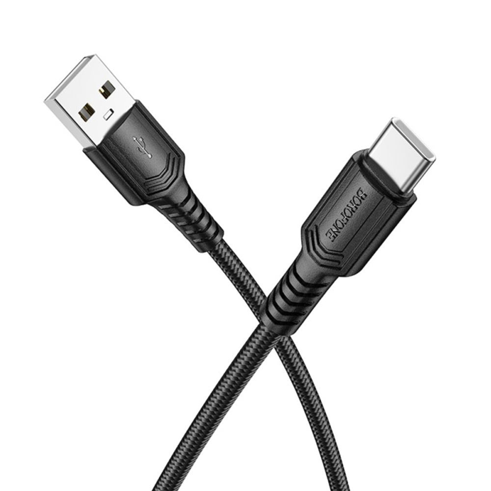 USB-A to USB-C Data and Charging Cable Borofone BX116 Certain, 18W, 1m, Black