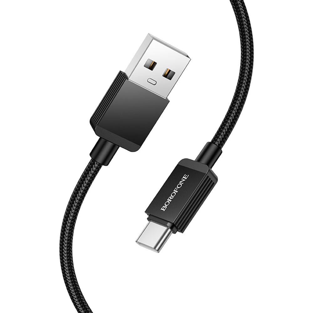 Daten- und Ladekabel USB-A - USB-C Borofone BX120 Placer, 18W, 1m, Schwarz