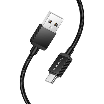 Daten- und Ladekabel USB-A - USB-C Borofone BX120 Placer, 18W, 1m, Schwarz