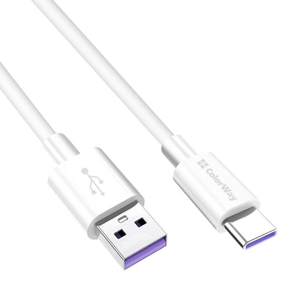 USB-A - USB-C Daten- und Ladekabel ColorWay CW-CBUC019, 18W, 1m, Weiß