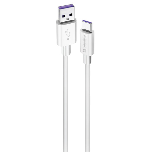 USB-A - USB-C Daten- und Ladekabel ColorWay CW-CBUC019, 18W, 1m, Weiß