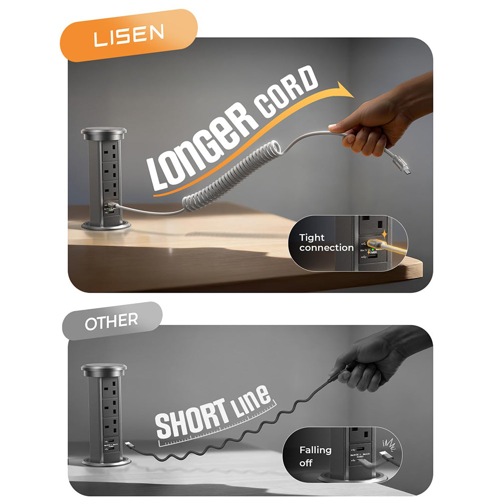 Daten- und Ladekabel USB-A - USB-C Lisen L114, 15W, 1m, Grau YL0125030001