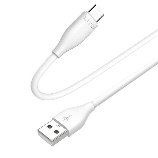 Daten- und Ladekabel USB-A - USB-C Lito LD03T, 18W, 1m, Weiß