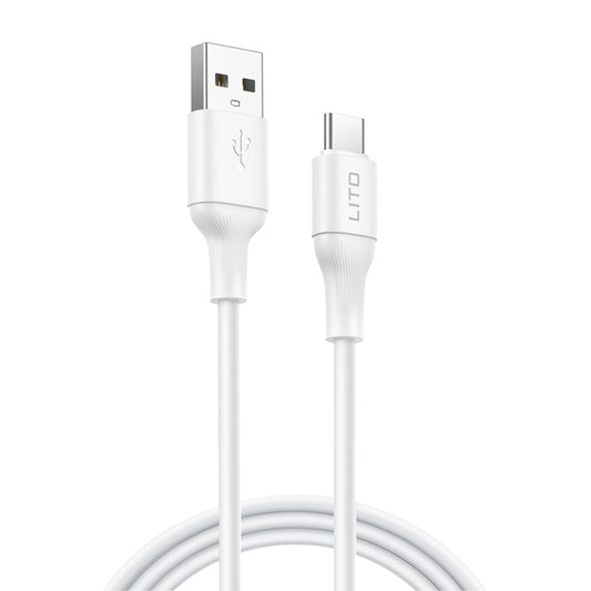 Daten- und Ladekabel USB-A - USB-C Lito LD06T, 18W, 1m, Weiß