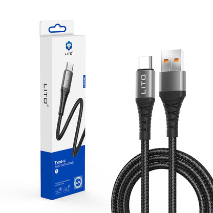 Daten- und Ladekabel USB-A - USB-C Lito LD08T, 18W, 1m, Schwarz