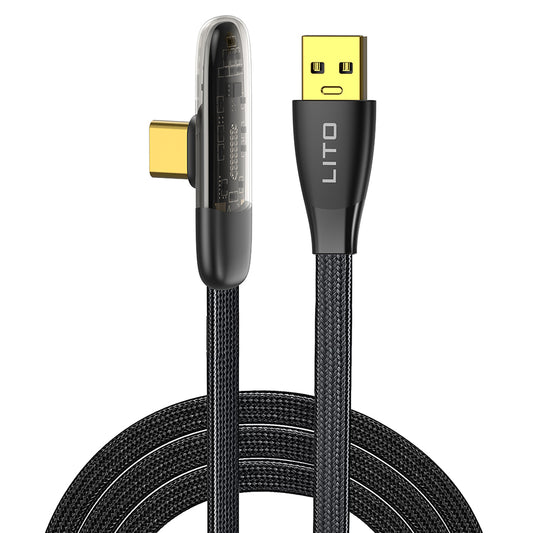 Daten- und Ladekabel USB-A - USB-C Lito LD11C, 18W, 1m, Schwarz