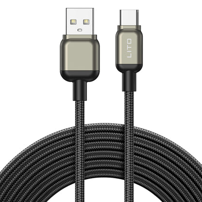 Daten- und Ladekabel USB-A - USB-C Lito LD17, 18W, 1m, Schwarz