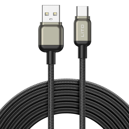 Daten- und Ladekabel USB-A - USB-C Lito LD17, 18W, 1m, Schwarz