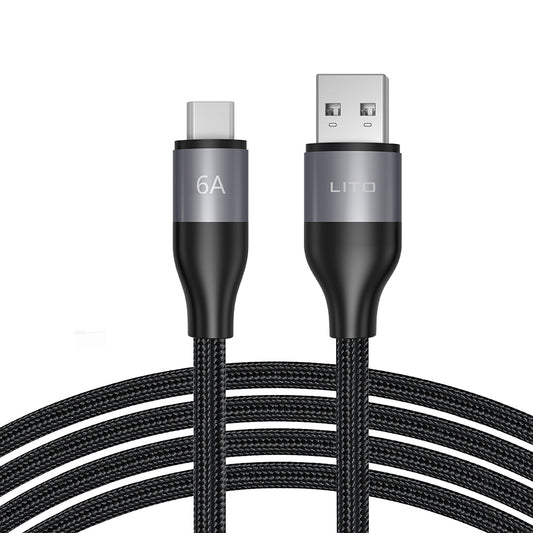 USB-A to USB-C Data and Charging Cable Lito LD23T, 18W, 1m, Gray