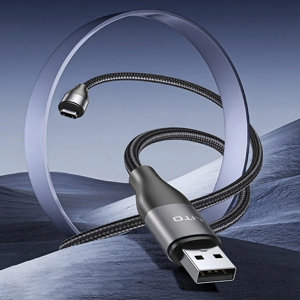 Daten- und Ladekabel USB-A - USB-C Lito LD23T, 18W, 1m, Grau