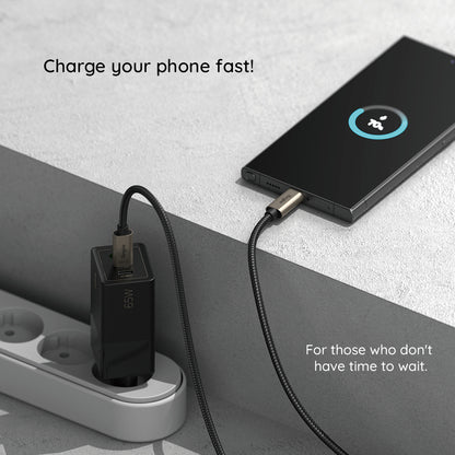 Daten- und Ladekabel USB-A - USB-C Ringke, 60W, 2m, Schwarz