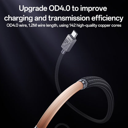 USB-A to USB-C Data and Charging Cable Yesido CA135C, 18W, 1.2m, Black