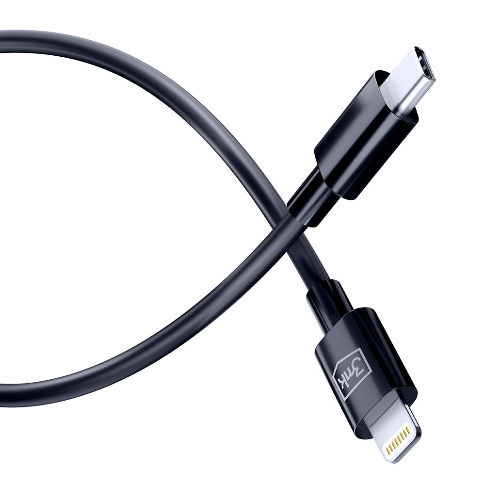 Daten- und Ladekabel USB-C - Lightning 3MK Hyper, 20W, 1,2m, Weiß