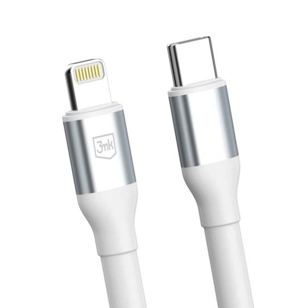 USB-C - Lightning Daten- und Ladekabel 3MK Hyper N, 27W, 2m, Weiß