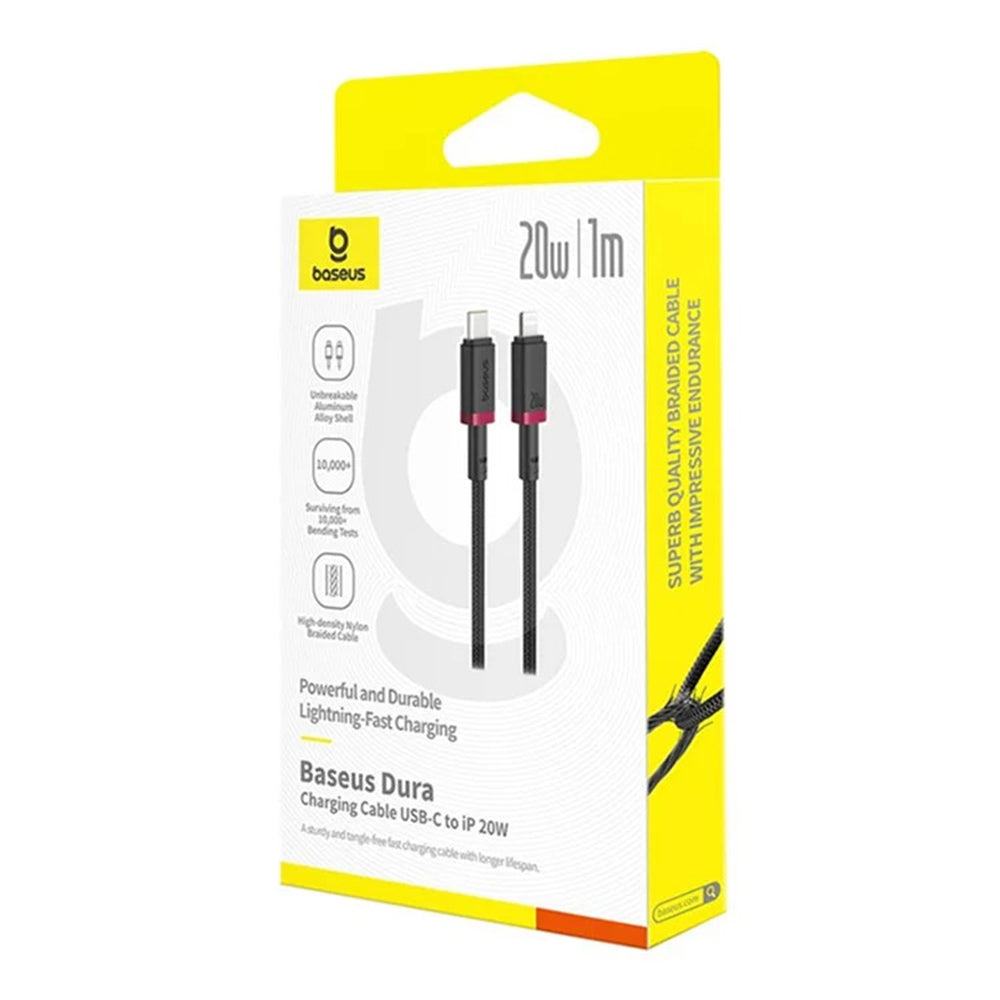 USB-C to Lightning Data and Charging Cable Baseus Dura Series, 20W, 1m, Red Black P10377800U01-01