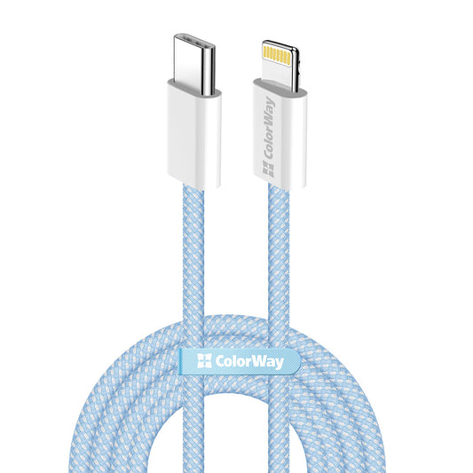 USB-C - Lightning Daten- und Ladekabel ColorWay CW-CBPDCL061, 27W, 1m, Blau