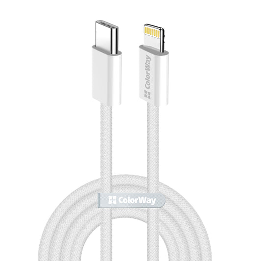 USB-C - Lightning Daten- und Ladekabel ColorWay CW-CBPDCL061, 27W, 1m, Grau