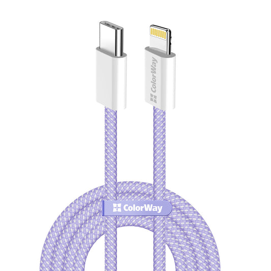 USB-C - Lightning Daten- und Ladekabel ColorWay CW-CBPDCL061, 27W, 1m, Lila